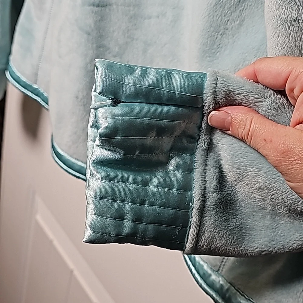 Pendleton XL fuzzy fleece jacket, aquamarine teal - Picture 13 of 16